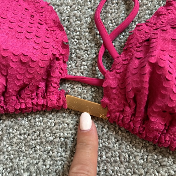 NWT ViX Sprite Scales Ripple Tie Bikini Top Pink - Picture 4 of 6